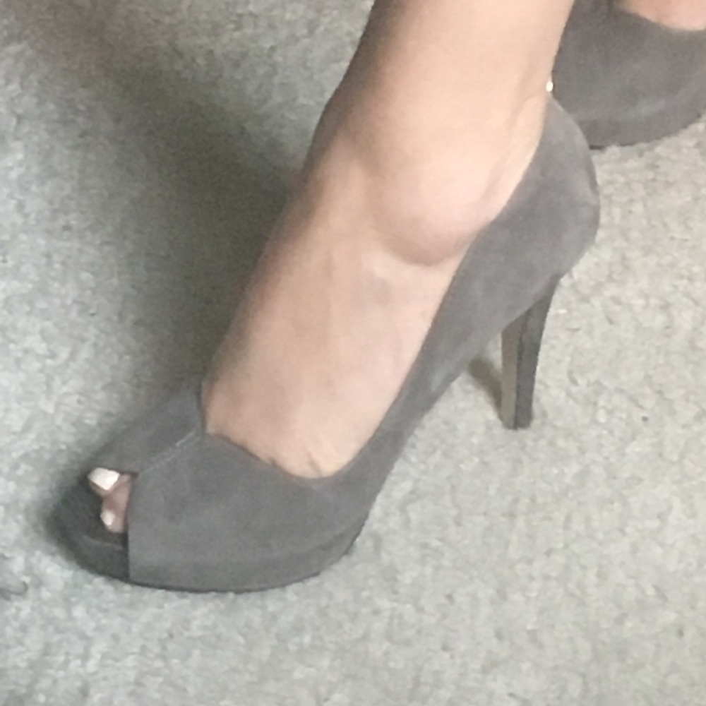 Nine West grey platform heels